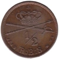 (№1842km725) Монета Дания 1842 год frac12; Rigsbankskilling