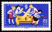(1961-023) Марка Германия (ГДР) "Моделирование"    Пионеры ГДР III O