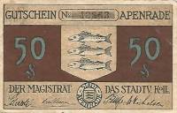 (№1920) Банкнота Германия 1920 год "50 Pfennig"