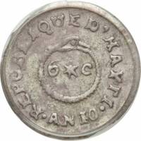 (№1813km10) Монета Гаити 1813 год 6 Centimes (Западные Республики. - В 10)