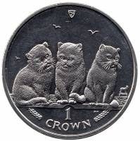 (2006) Монета Остров Мэн 2006 год 1 крона "Шарпейские котята"  Медь-Никель  UNC