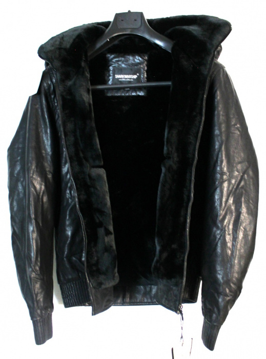 Куртка мужская Бомпер, р-р 48, зимняя, кожа, иск. мех, с биркой