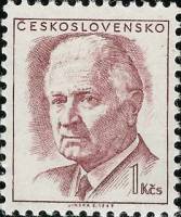 (1970-006) Марка Чехословакия "Л. Свобода (Пурпурная)"    Президент Людвиг Свобода (1895-1979) II Θ