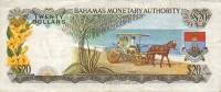(№P-31a) Банкнота Багамские острова 1968 год 20 Dollars "Багамский доллар"