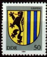 (1984-014) Марка Германия (ГДР) "Лейпциг"    Герб города II Θ