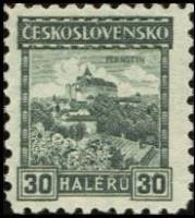 (1927-007) Марка Чехословакия "Замок Пернштейн"    Ланшафты III Θ