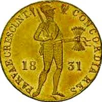 (1831, л/с польск. орёл в круг. надписи) Монета Польша 1831 год 1 дукат   Золото Au 983  XF