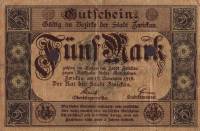 (№1918) Банкнота Германия 1918 год "5 Mark"