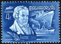 (1948-014) Марка Венгрия "Роберт Фултон"    Изобретатели и исследователи II O