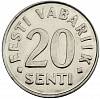 2003 Монета Эстония 2003 год 20 центов  Сталь  UNC