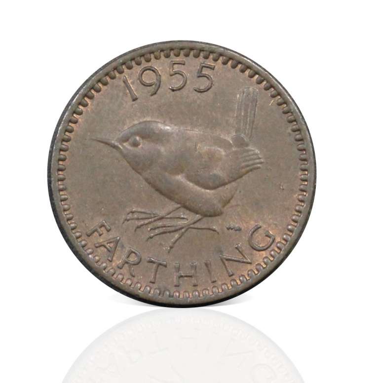(1955) Монета Великобритания 1955 год 1 фартинг &quot;Крапивник&quot;  Бронза  XF