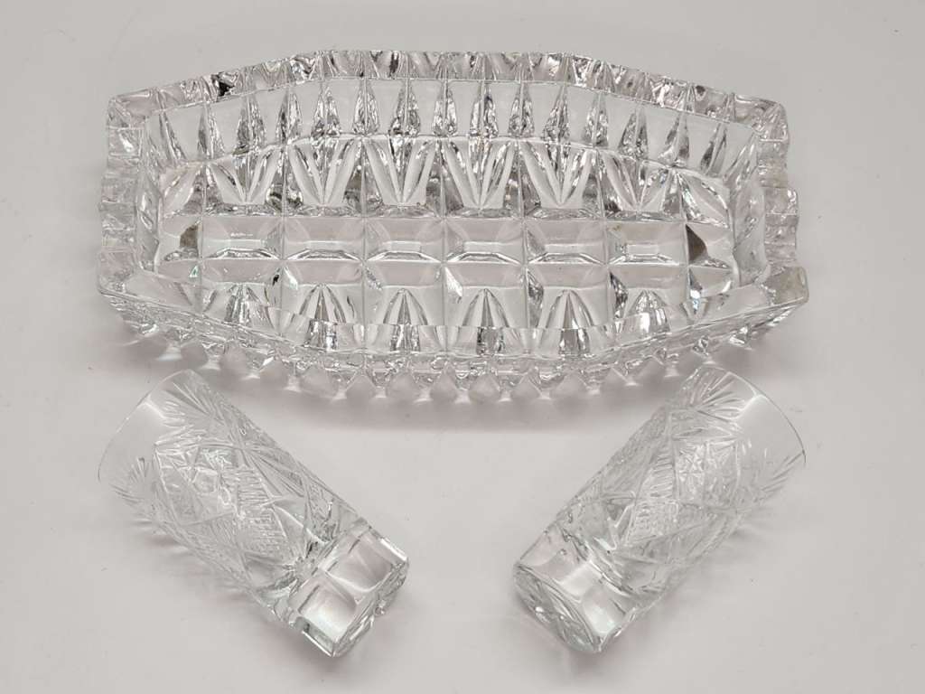 Пепельница и 2 стопки хрусталь СССР