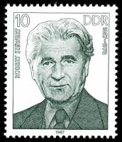 (1987-026) Марка Германия (ГДР) "Роберт Сиверт"    Известные личности III Θ