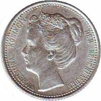 () Монета Нидерланды (Голландия) 1898 год 25  ""   Биметалл (Серебро - Ниобиум)  UNC
