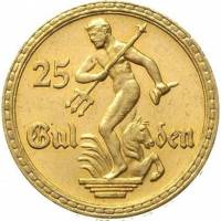 (№1923km148) Монета Вольный город Данциг 1923 год 25 Gulden