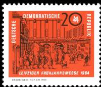 (1964-011) Марка Германия (ГДР) "Бруниджес-Ярд"    Ярмарка, Лейпциг III Θ