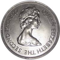 1977 Монета Остров Джерси 25 пенсов Елизавета II 25 лет коронации  Медь-Никель  UNC