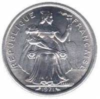 (№1971km9) Монета Новая Каледония 1971 год 2 Francs