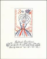 (1966-012) Блок Чехословакия "Девушка в народном костюме"    100-летие Оперы "Проданная невеста" I Θ
