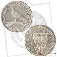(1930j) Монета Германия (Веймар) 1930 год 3 марки   Освобождение Рейнланда Серебро Ag 500  VF