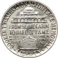 (1946s) Монета США 1946 год 50 центов   Мемориал Букера Т. Вашингтона Серебро Ag 900  UNC