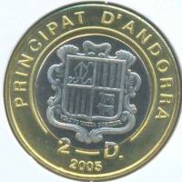 () Монета Андорра 2005 год 2 динера ""  Биметалл  UNC