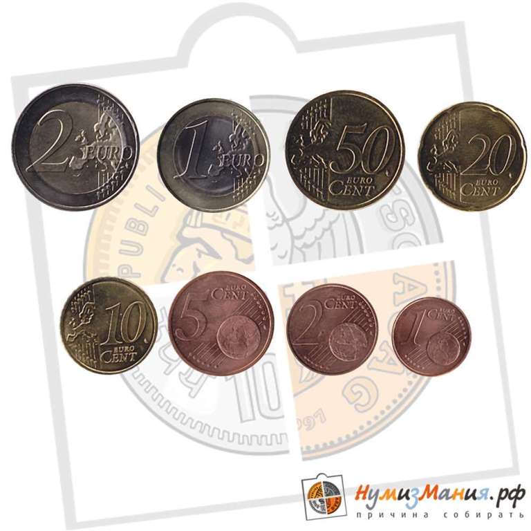 (2008) Набор монет Евро Люксембург 2008 год    UNC