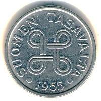() Монета Финляндия 1953 год 5  ""   Железо, покрытое Некелем  UNC