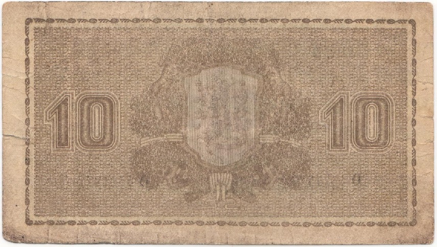 (1939 Litt D) Банкнота Финляндия 1939 год 10 марок  Rangell - Alsiala  VF