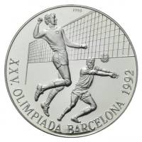 (1990) Монета Куба 1990 год 10 песо "XXV Летняя Олимпиада Барселона 1992 Волейбол" Серебро Ag 925  P