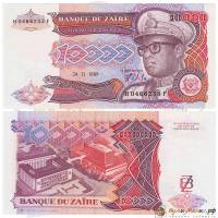 () Банкнота Заир 1989 год   ""   UNC