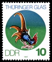 (1983-080) Марка Германия (ГДР) "Петух"    Тюрингское стекло II Θ