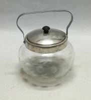 Сахарница, стекло, металл, алмазная резка, СССР