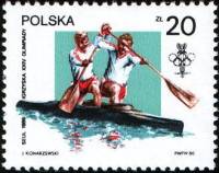 (1988-018) Марка Польша "Каяк двойка"    Летние ОИ 1988, Сеул III Θ