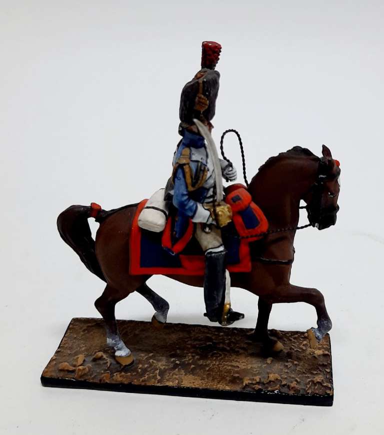 Оловянная миниатюра "Француз на коне" 8х7,5 см (сост. на фото)