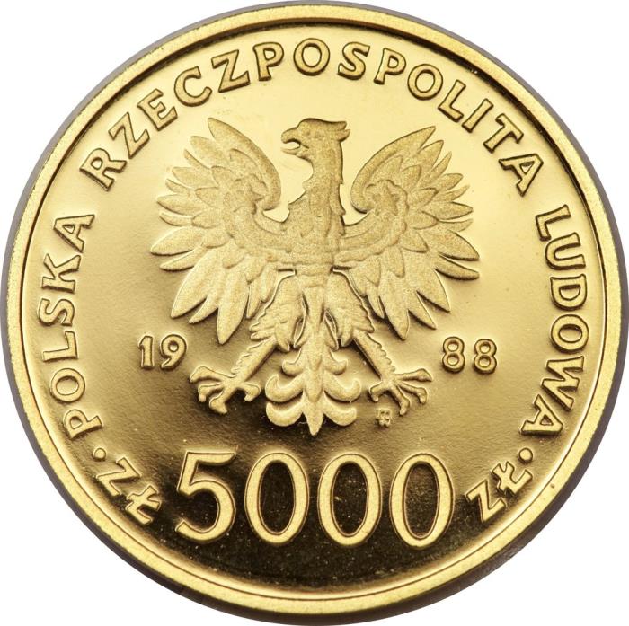 () Монета Польша 1988 год 5000  &quot;&quot;    AU