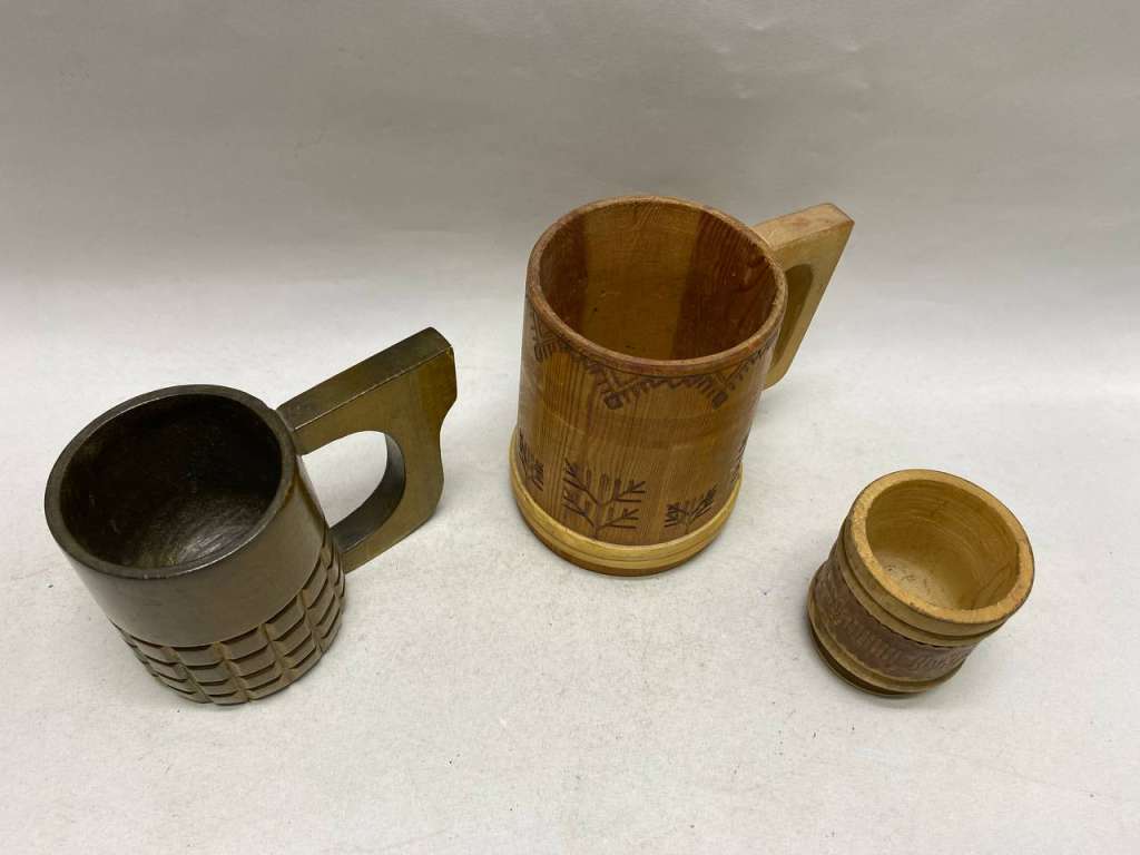 Кружка дерево 3 шт