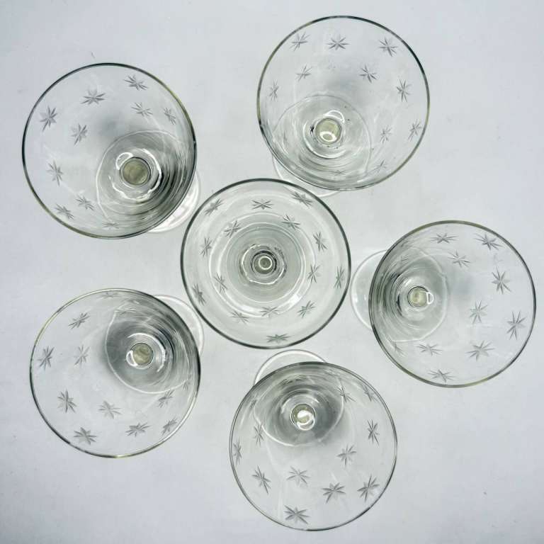 Рюмки фужеры хрусталь СССР винтаж 6 штук