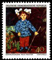 (1968-064) Марка Германия (ГДР) "Девочка с бантом"    Картины III O