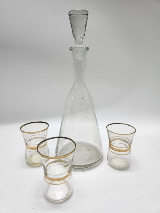 Графин и 3 стопки стекло 