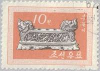 (1962-054) Марка Северная Корея "Фарфоровый щеткодержатель"   Старинные письменные принадлежности  I