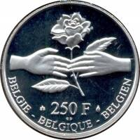 () Монета Бельгия 1999 год 250  ""   Биметалл (Серебро - Ниобиум)  AU