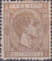 (№22) Марка Куба 1878 год "Король Альфонсо XII", Гашеная
