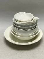 Набор посуды тарелки креманки белого цвета, 10 шт