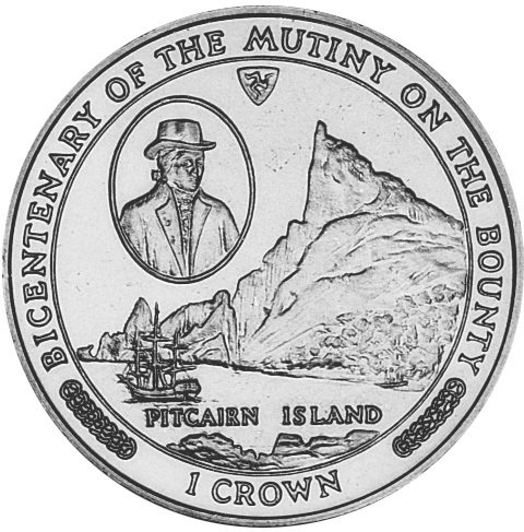 (1989) Монета Остров Мэн 1989 год 1 крона &quot;Мятеж на Баунти. Питкерн&quot;  Медь-Никель  UNC