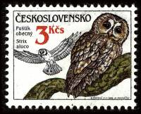 (1986-032) Марка Чехословакия "Серая неясыть "    Охрана природы. Совы III Θ