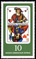 (1967-055) Марка Германия (ГДР) "Валет червей"    Игральные карты II Θ