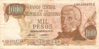 (,) Банкнота Аргентина 1975 год 1 000 песо "Хосе де Сан-Мартин" Decreto-Ley  UNC