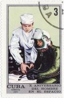 (1971-024) Марка Куба "Медицинский тест 2"    Подготовка космонавтов III Θ