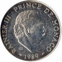 (№1989km164) Монета Монако 1989 год 100 Francs (40-летие правления)